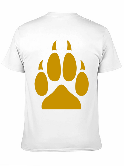 Wolf Paw Print Tee - Black Cotton Blend T-Shirt