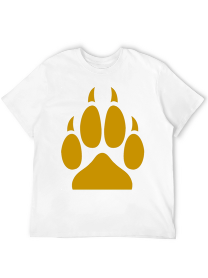 Wolf Paw Print Tee - Black Cotton Blend T-Shirt