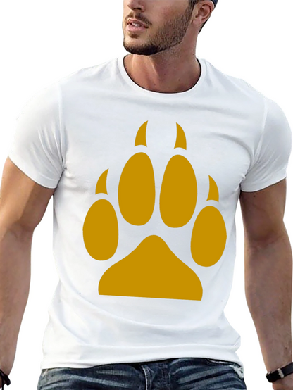 Wolf Paw Print Tee - Black Cotton Blend T-Shirt