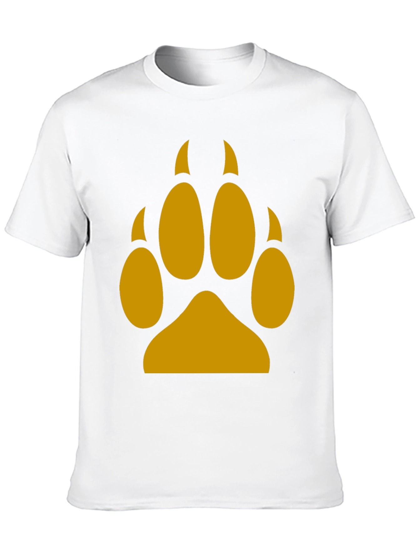 Wolf Paw Print Tee - Black Cotton Blend T-Shirt