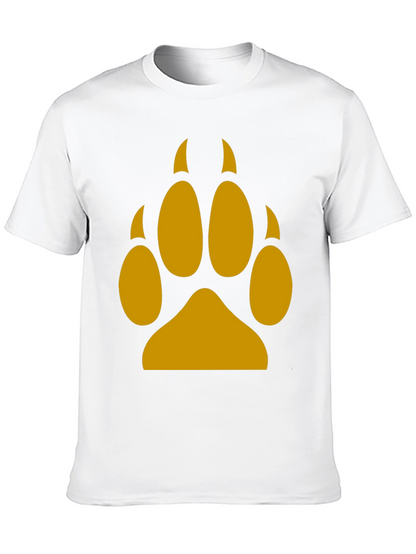 Wolf Paw Print Tee - Black Cotton Blend T-Shirt