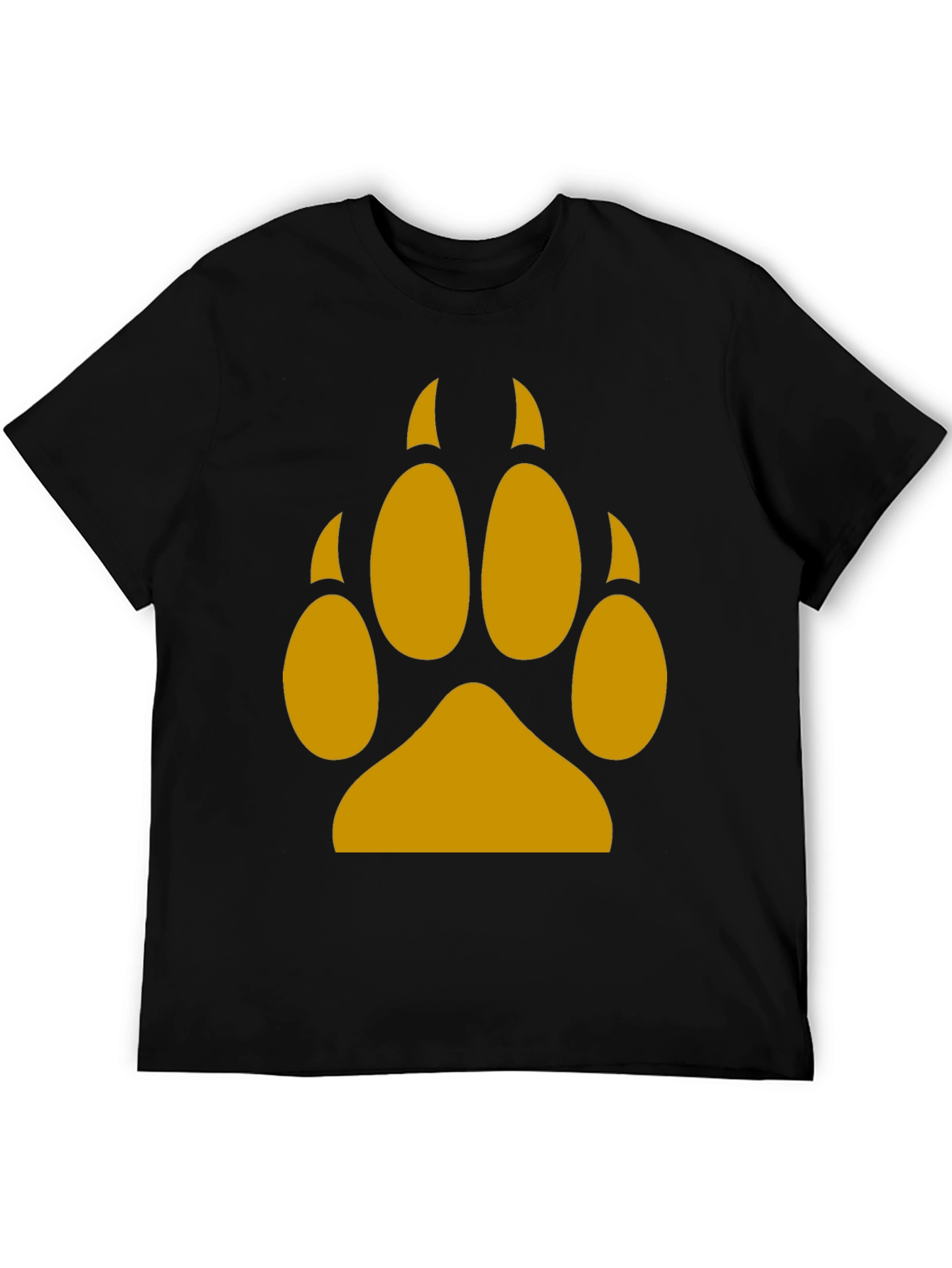 Wolf Paw Print Tee - Black Cotton Blend T-Shirt
