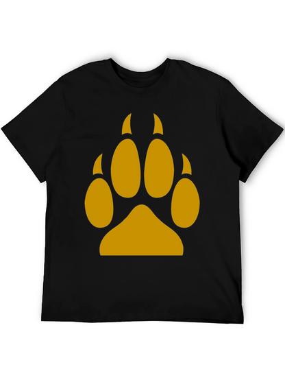 Wolf Paw Print Tee - Black Cotton Blend T-Shirt
