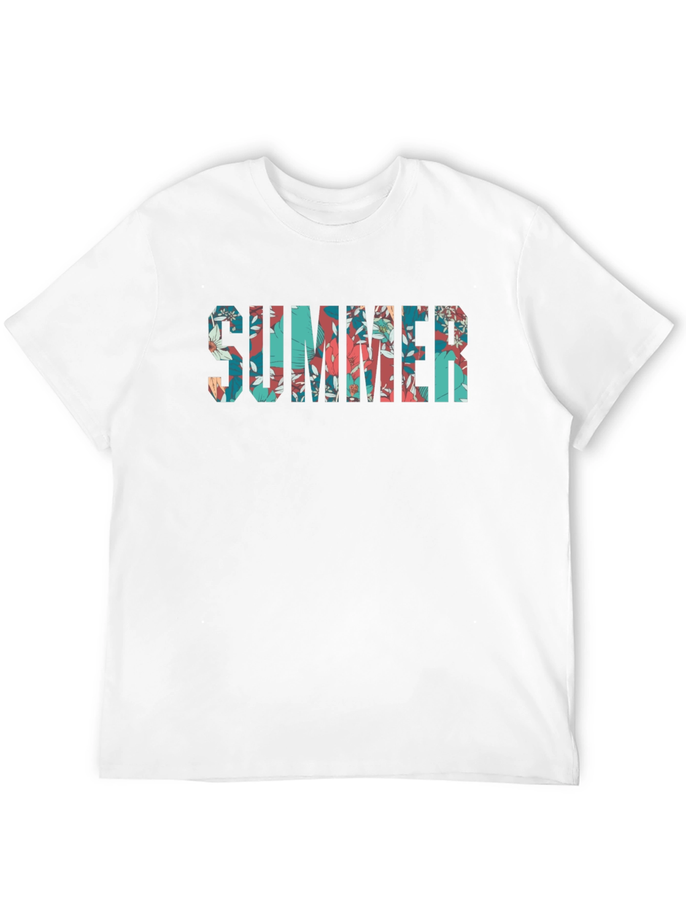 Floral SUMMER Graphic Print Black T-Shirt