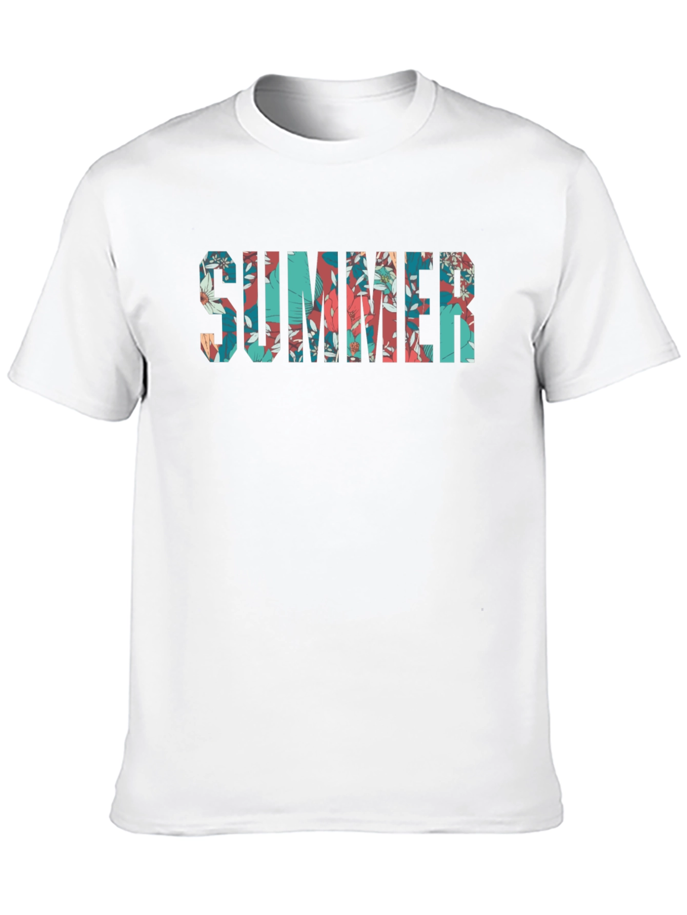 Floral SUMMER Graphic Print Black T-Shirt
