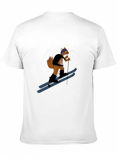 Skiing Squirrel Graphic Tee - Black