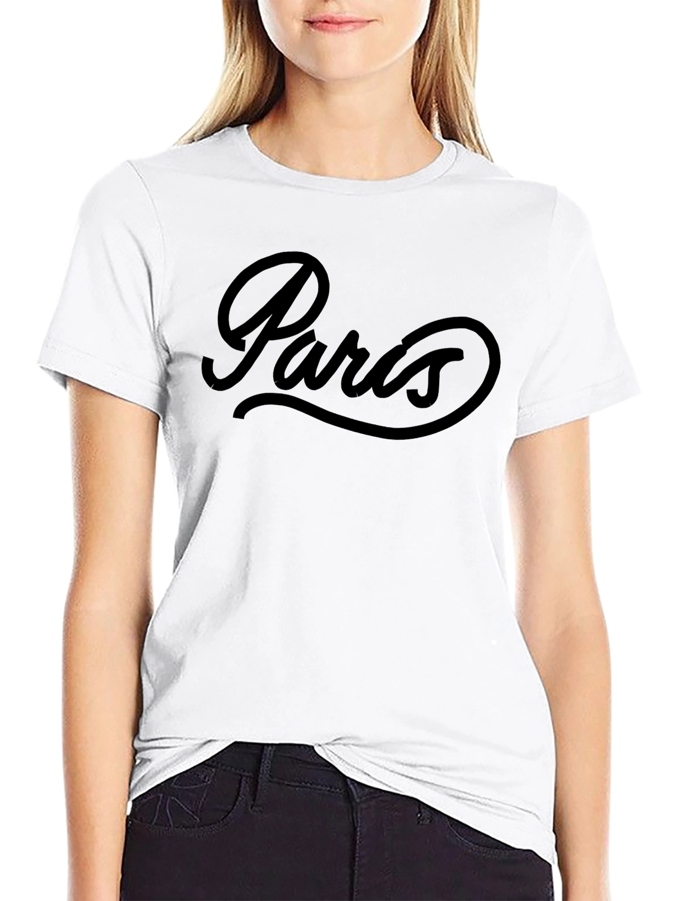 Paris Script Black Graphic Tee