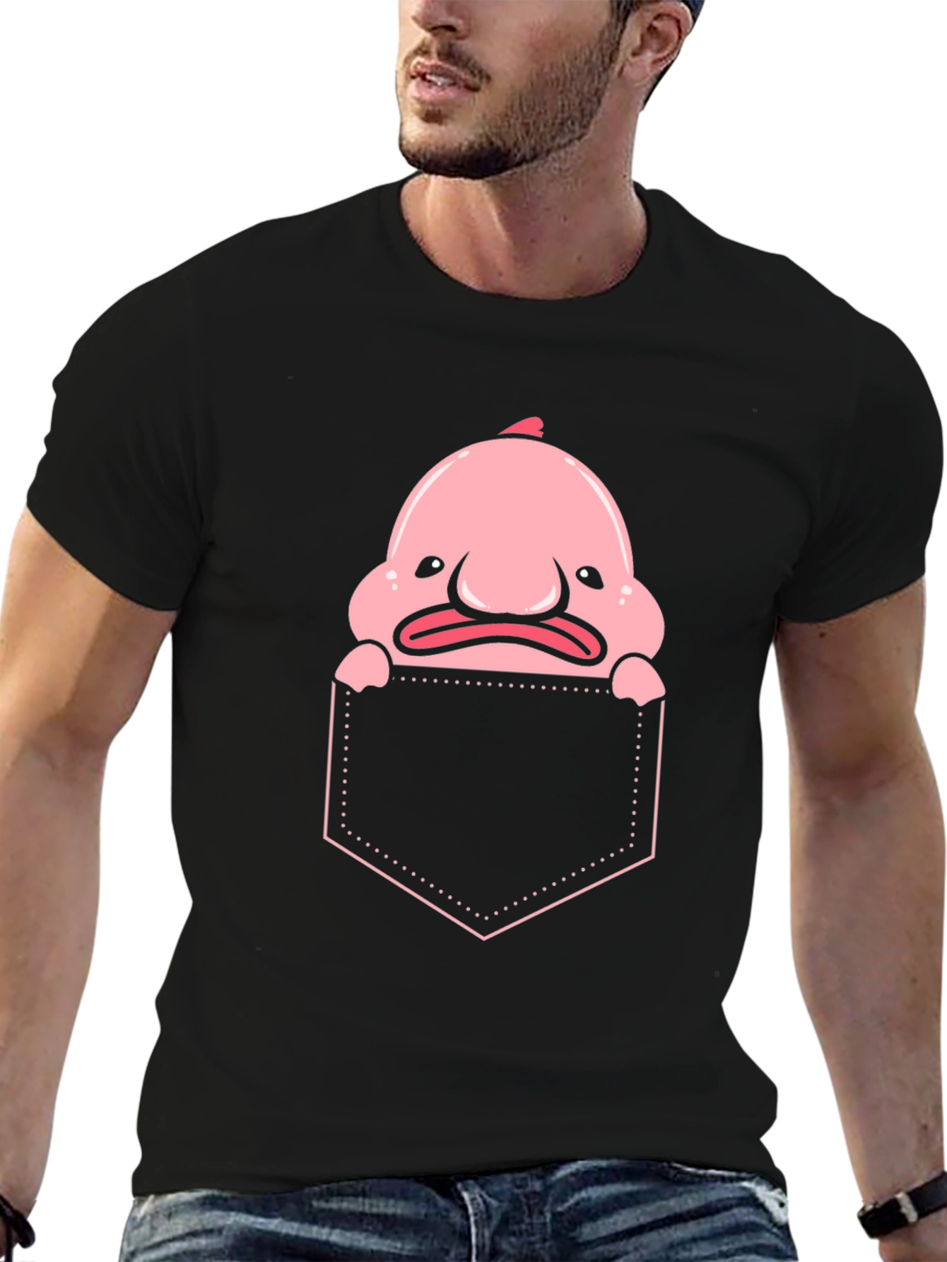 Blobfish Pocket T-Shirt - Funny Sea Creature Tee