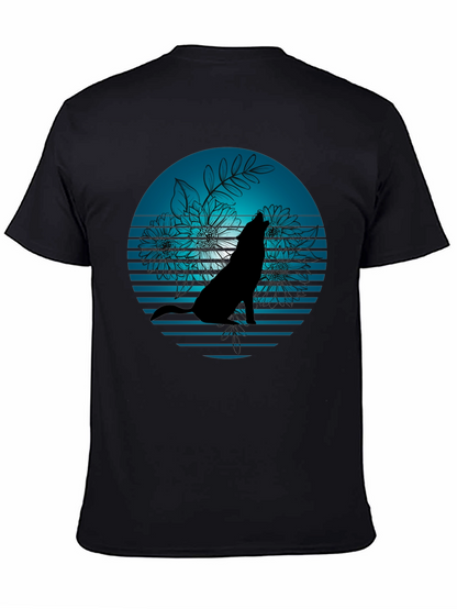 Wolf Silhouette Graphic Tee - Stylish Black T-Shirt
