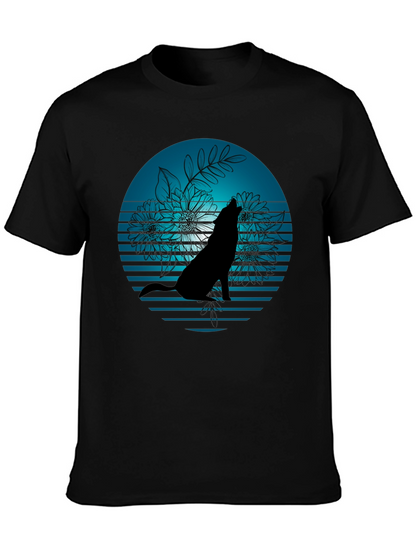 Wolf Silhouette Graphic Tee - Stylish Black T-Shirt