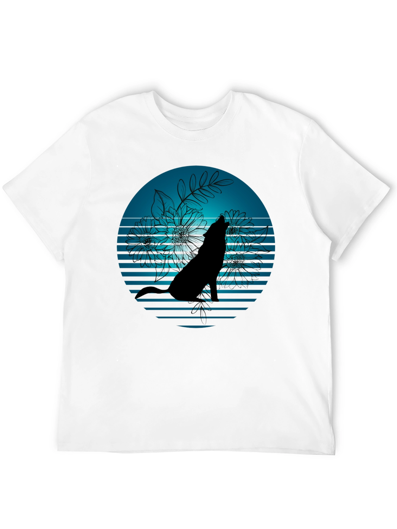Wolf Silhouette Graphic Tee - Stylish Black T-Shirt