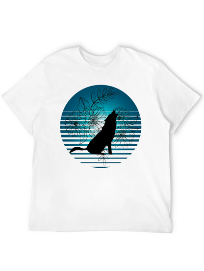 Wolf Silhouette Graphic Tee - Stylish Black T-Shirt