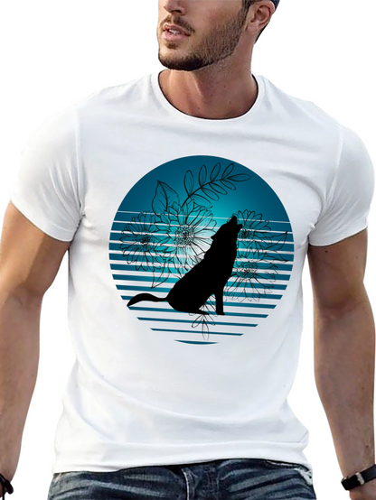 Wolf Silhouette Graphic Tee - Stylish Black T-Shirt