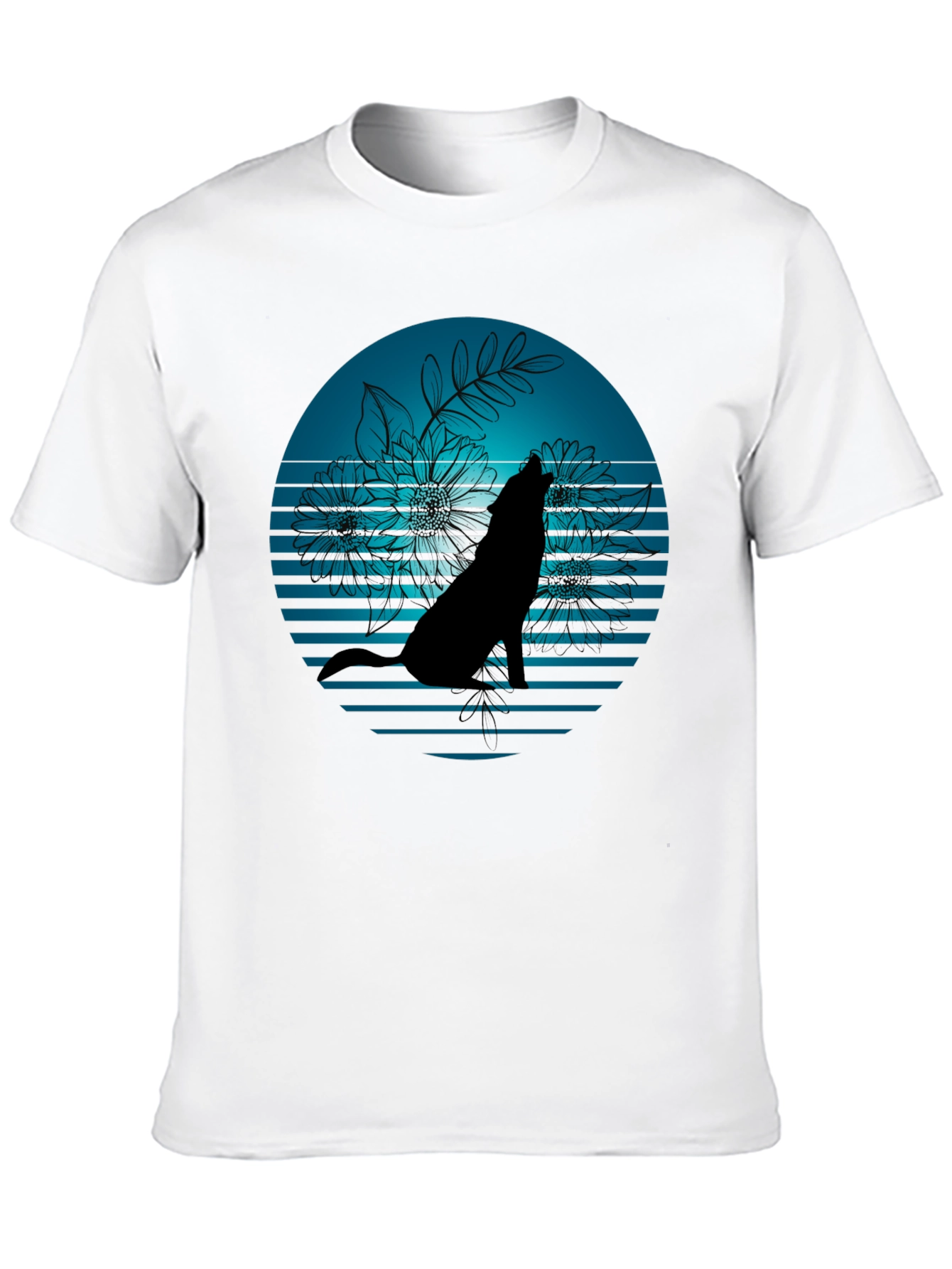 Wolf Silhouette Graphic Tee - Stylish Black T-Shirt
