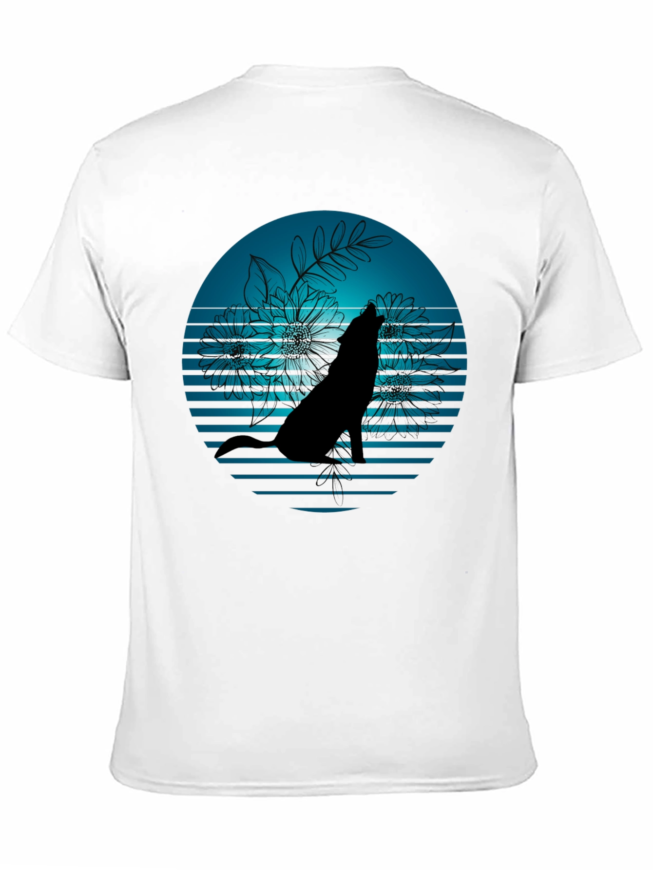 Wolf Silhouette Graphic Tee - Stylish Black T-Shirt