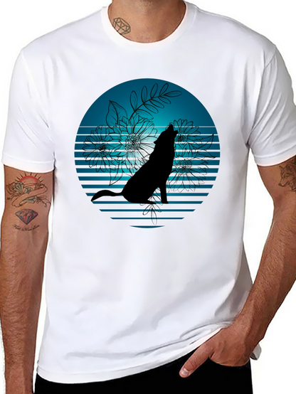Wolf Silhouette Graphic Tee - Stylish Black T-Shirt