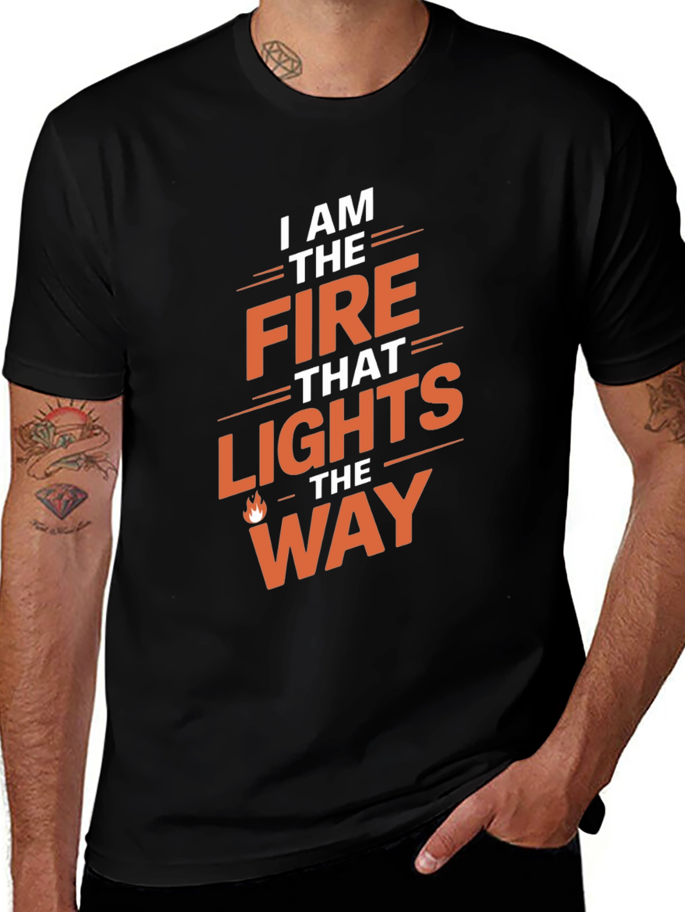 Fire That Lights the Way Graphic Tee - Black