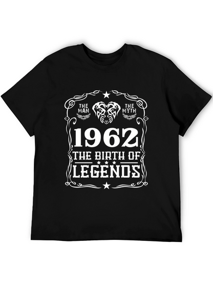 The Man The Myth Legend 1962 Black T-Shirt
