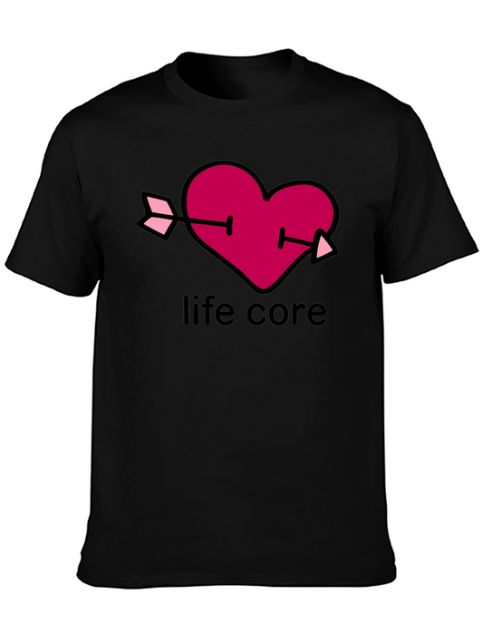 Life Core T-Shirt - Heart Arrow Design Black