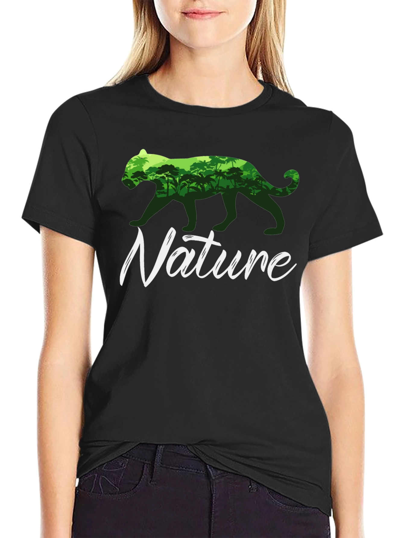 Nature T-Shirt: Panther Jungle Graphic Tee