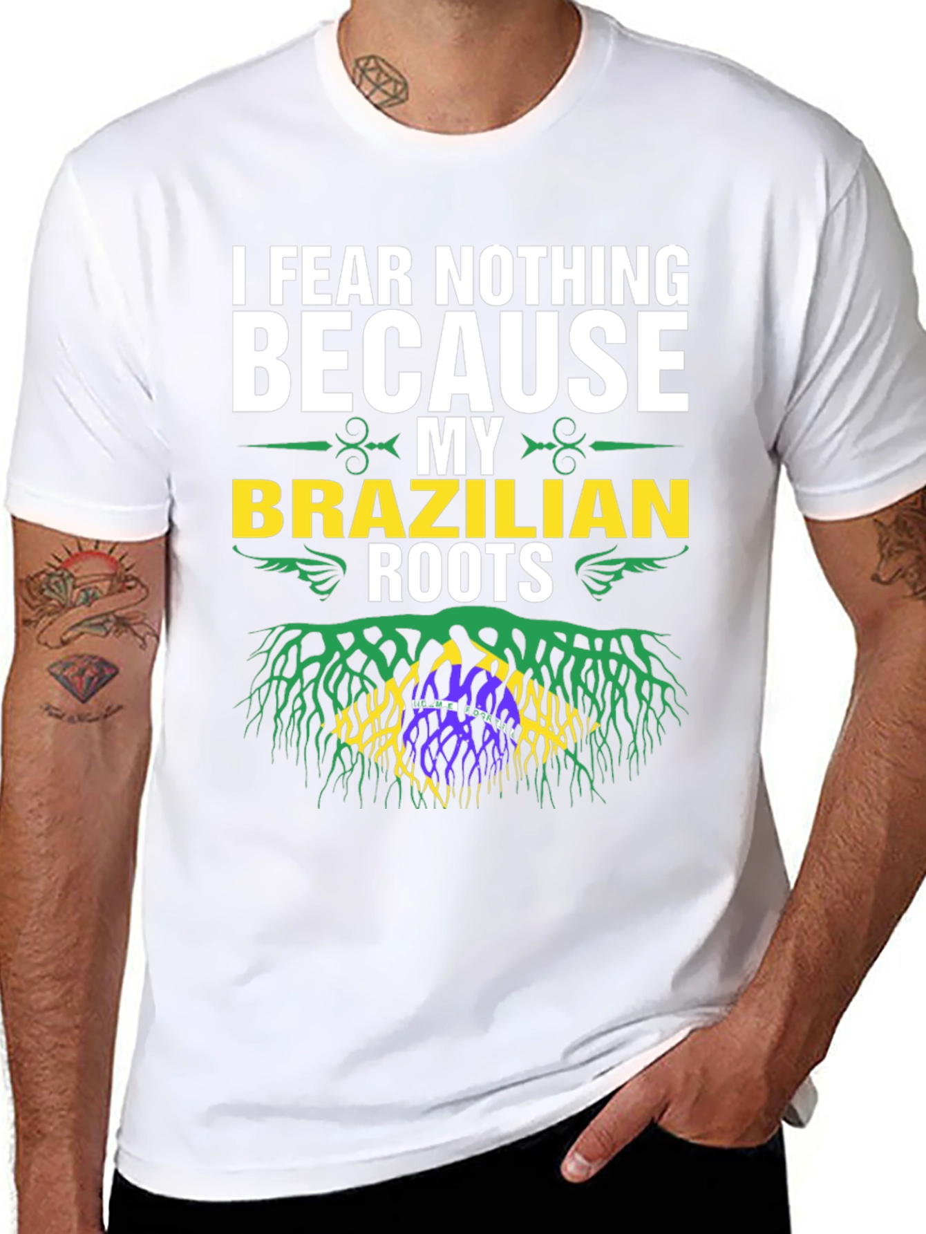Brazilian Roots Graphic T-Shirt - I Fear Nothing