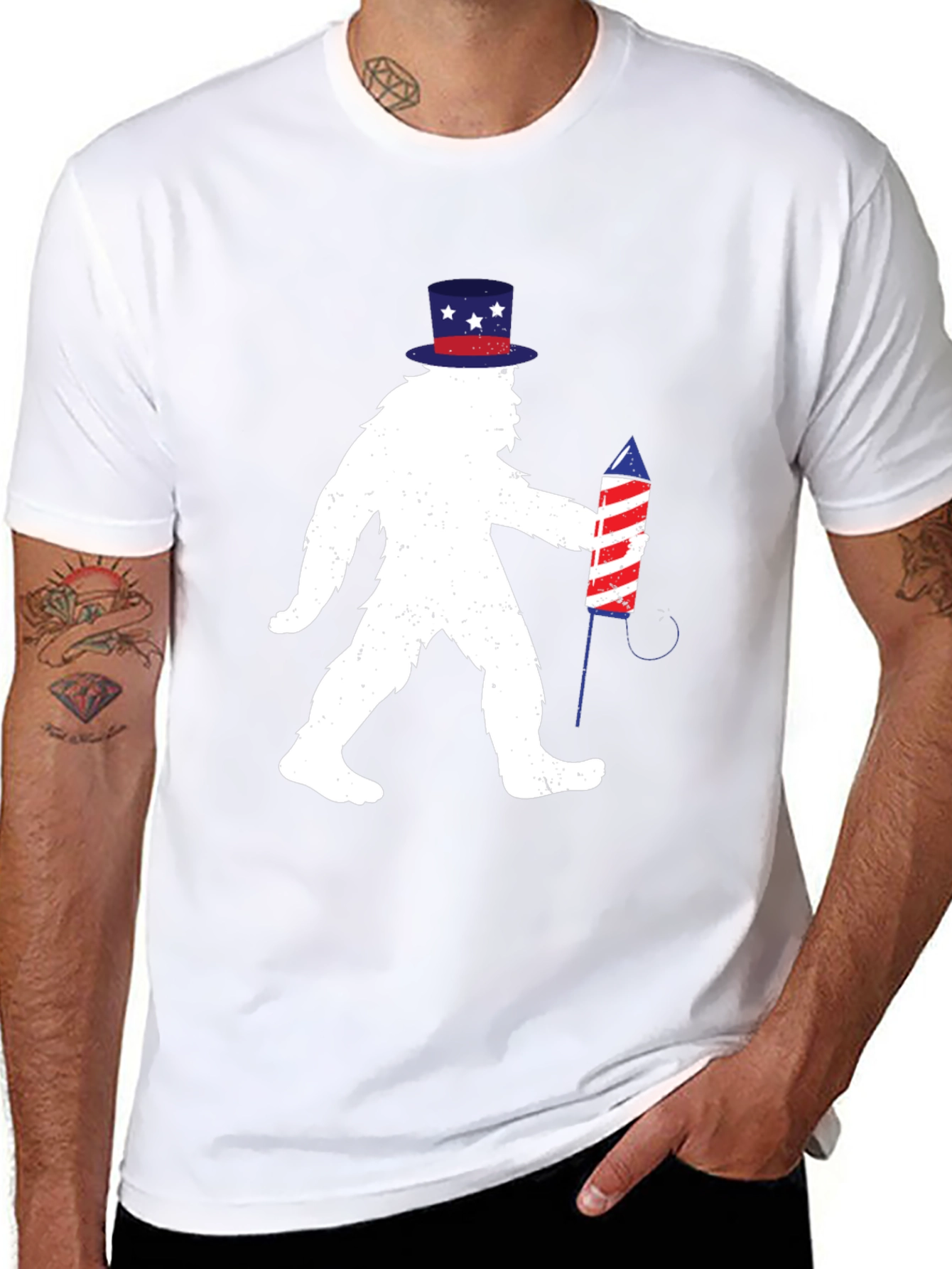 Patriotic Bigfoot T-Shirt - 4th of July Sasquatch