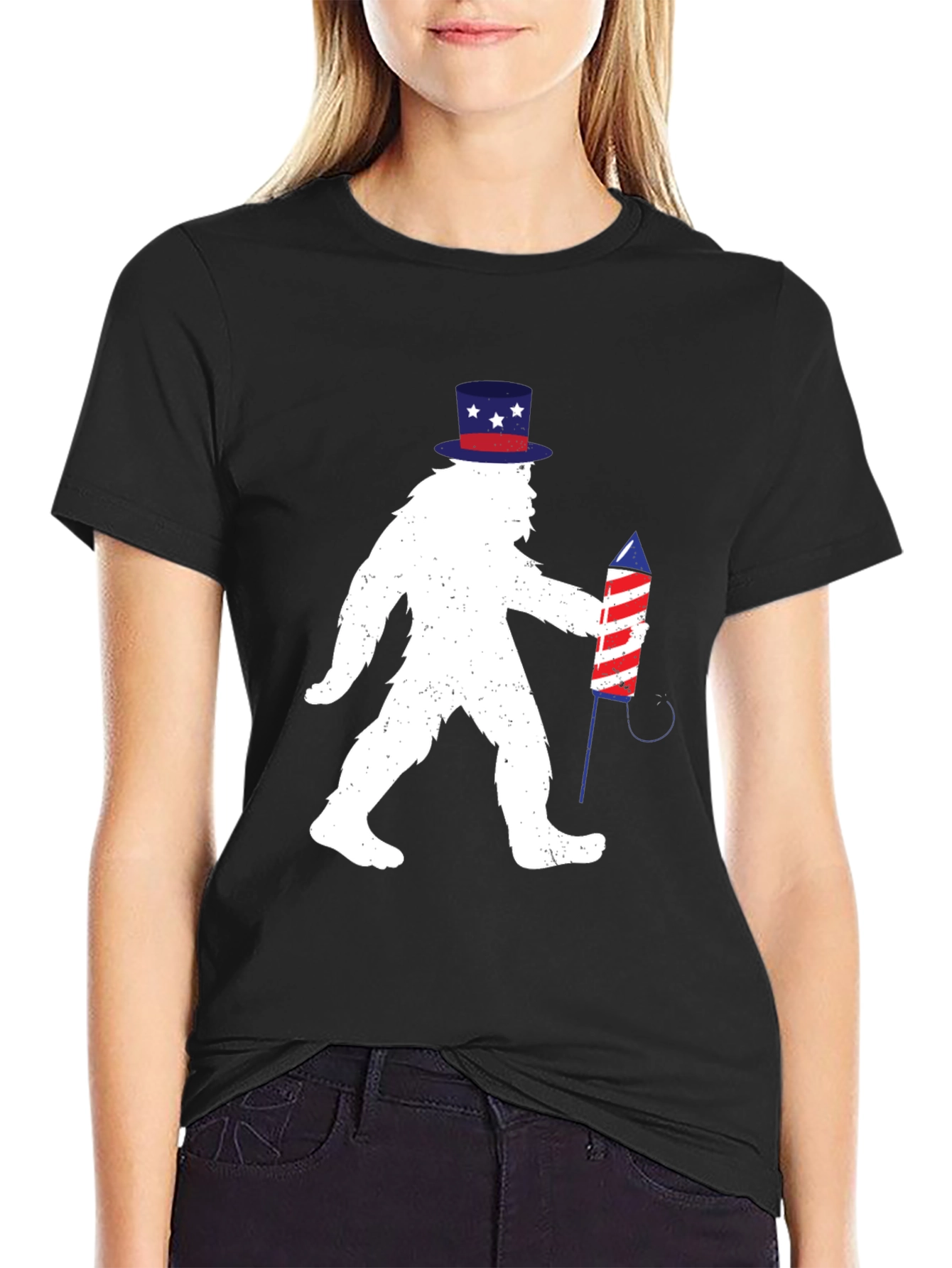 Patriotic Bigfoot T-Shirt - 4th of July Sasquatch