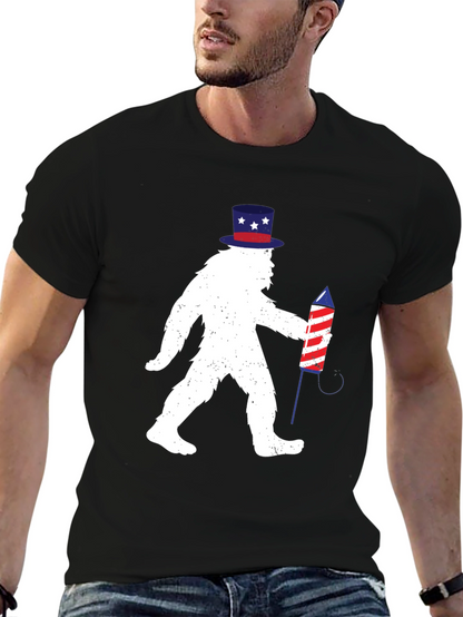 Patriotic Bigfoot T-Shirt - 4th of July Sasquatch