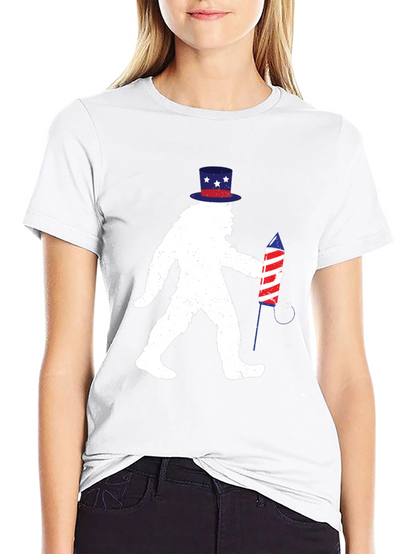 Patriotic Bigfoot T-Shirt - 4th of July Sasquatch