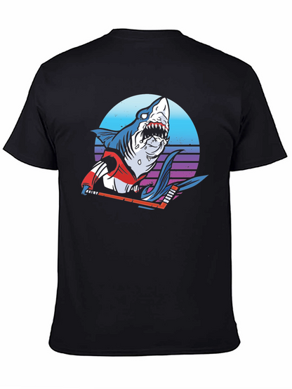 Hockey Shark Graphic T-Shirt - Cool Retro Design