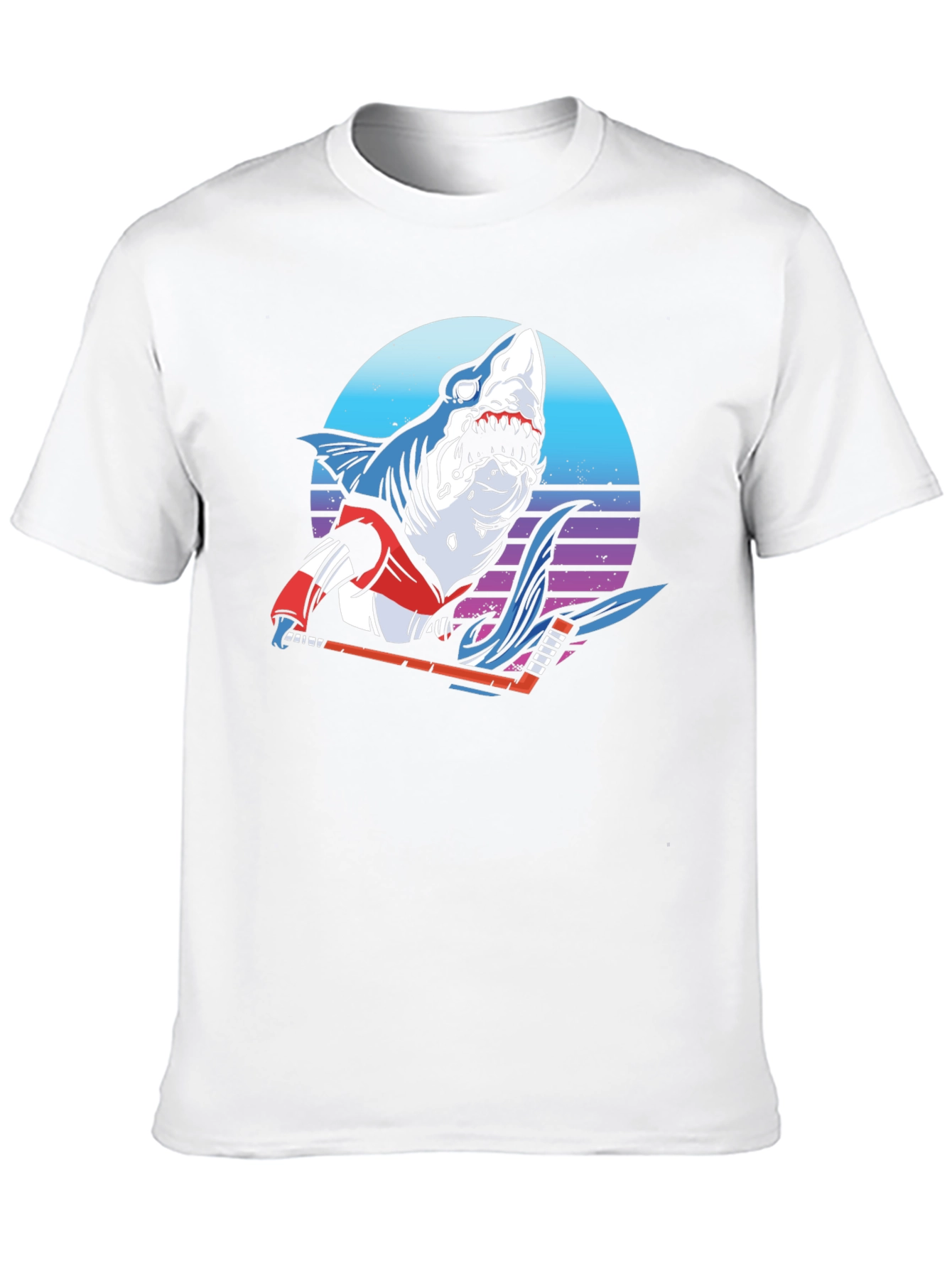 Hockey Shark Graphic T-Shirt - Cool Retro Design