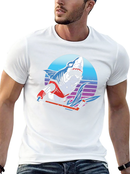 Hockey Shark Graphic T-Shirt - Cool Retro Design