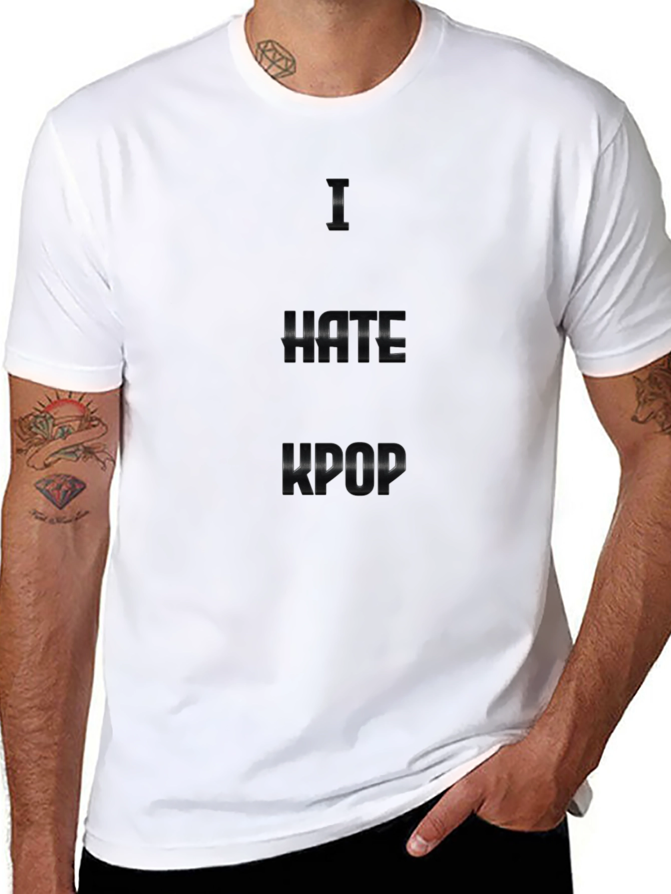 I Hate Kpop Black T-Shirt