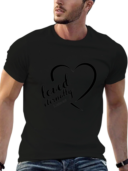 Loved Eternally Black Christian T-Shirt