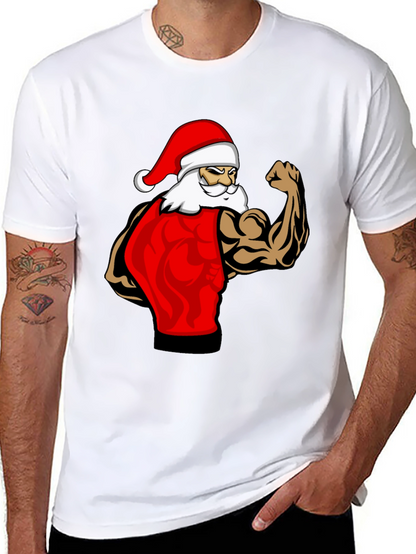 Muscle Santa Black T-Shirt