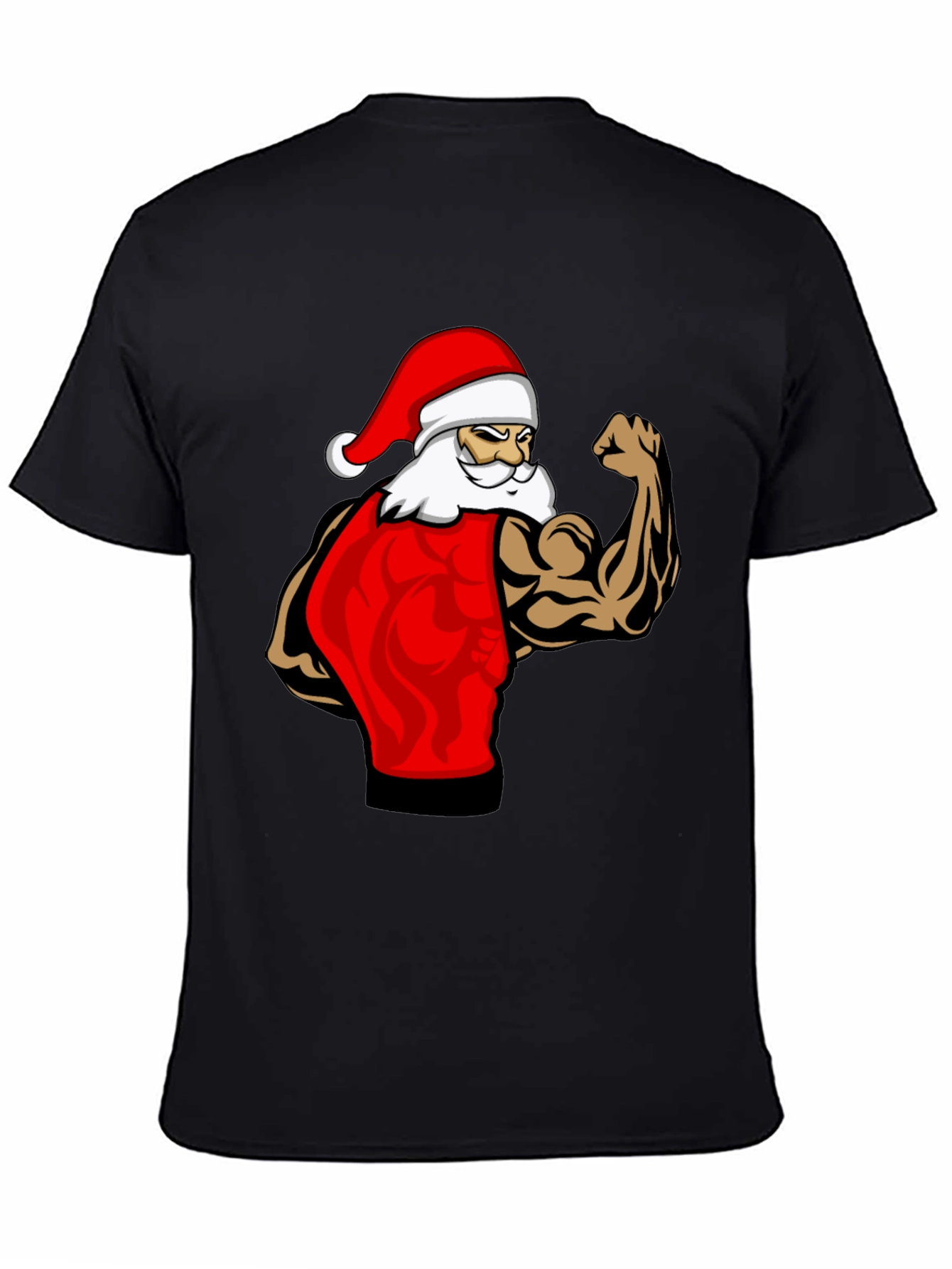 Muscle Santa Black T-Shirt
