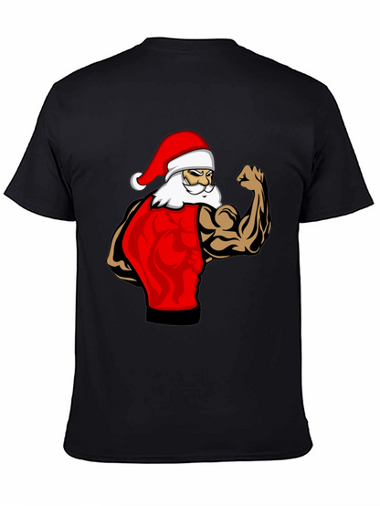 Muscle Santa Black T-Shirt