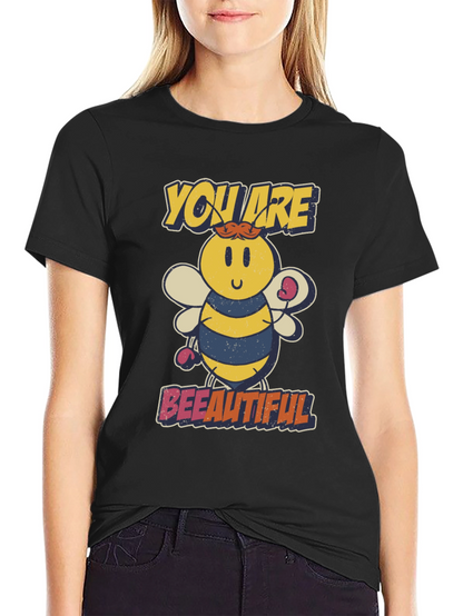 Bee-utiful Cartoon Bee Graphic T-Shirt