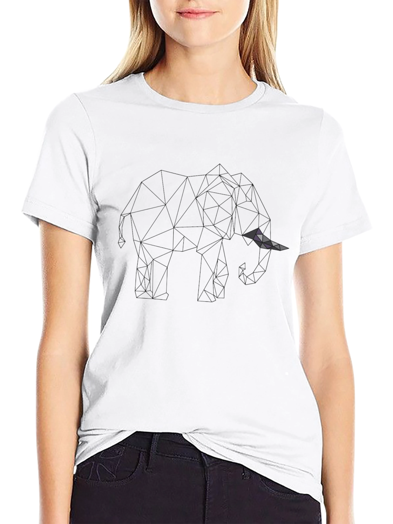 Mens Black Geometric Graphic T-Shirt