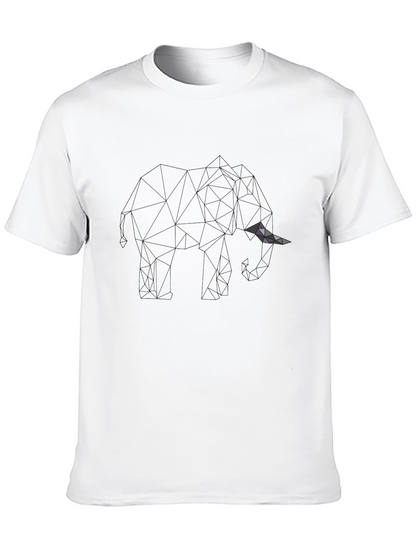 Mens Black Geometric Graphic T-Shirt