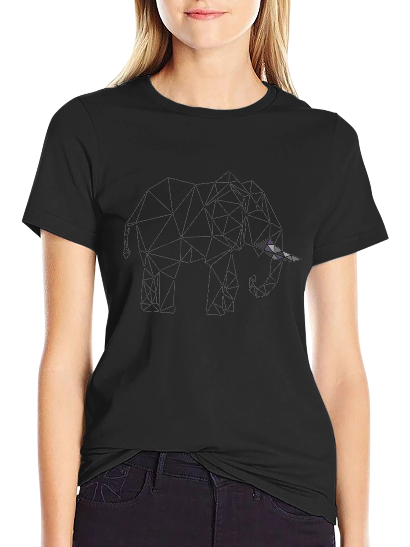 Mens Black Geometric Graphic T-Shirt