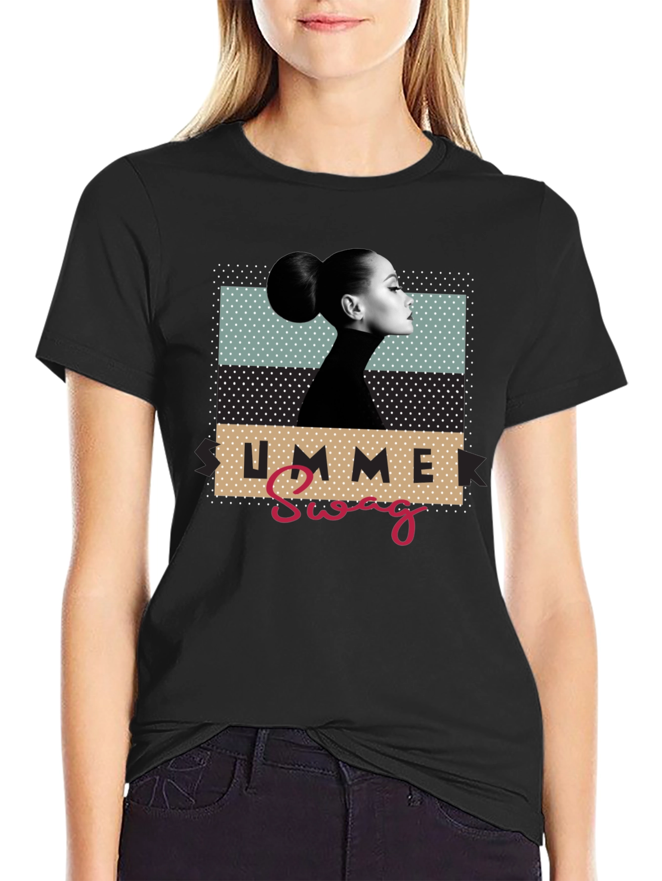 Summer Swag Graphic Tee - Black Casual T-Shirt