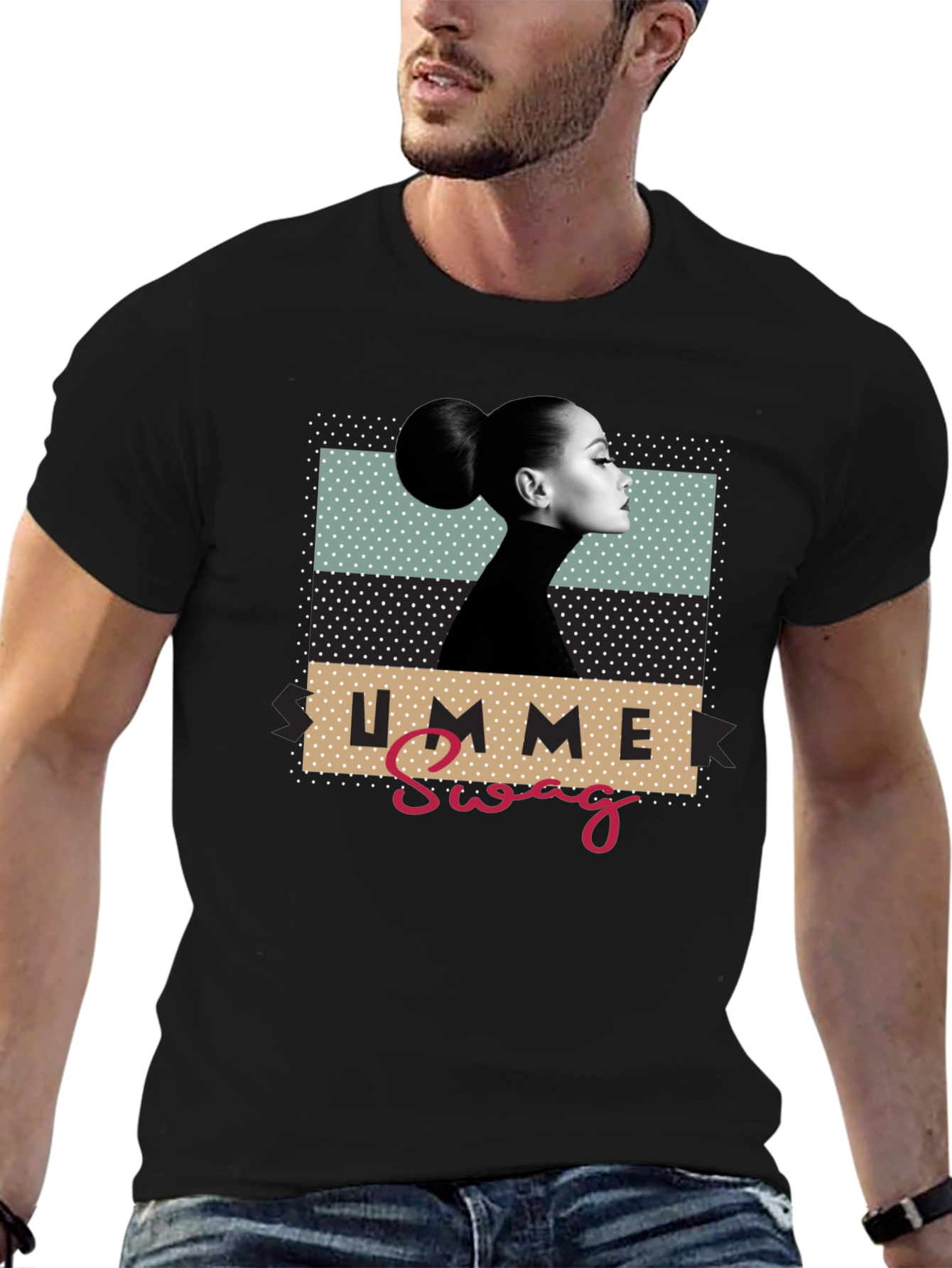 Summer Swag Graphic Tee - Black Casual T-Shirt