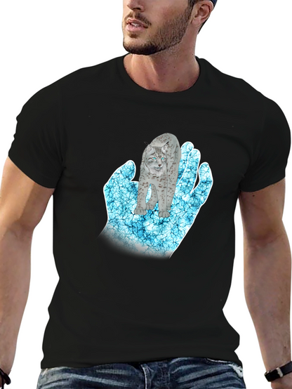 Mystical Lynx Hand Graphic T-Shirt