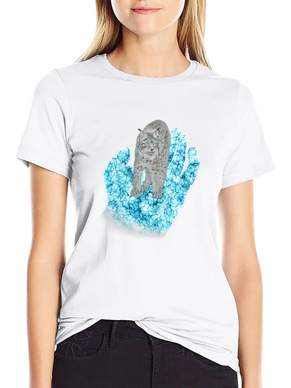 Mystical Lynx Hand Graphic T-Shirt