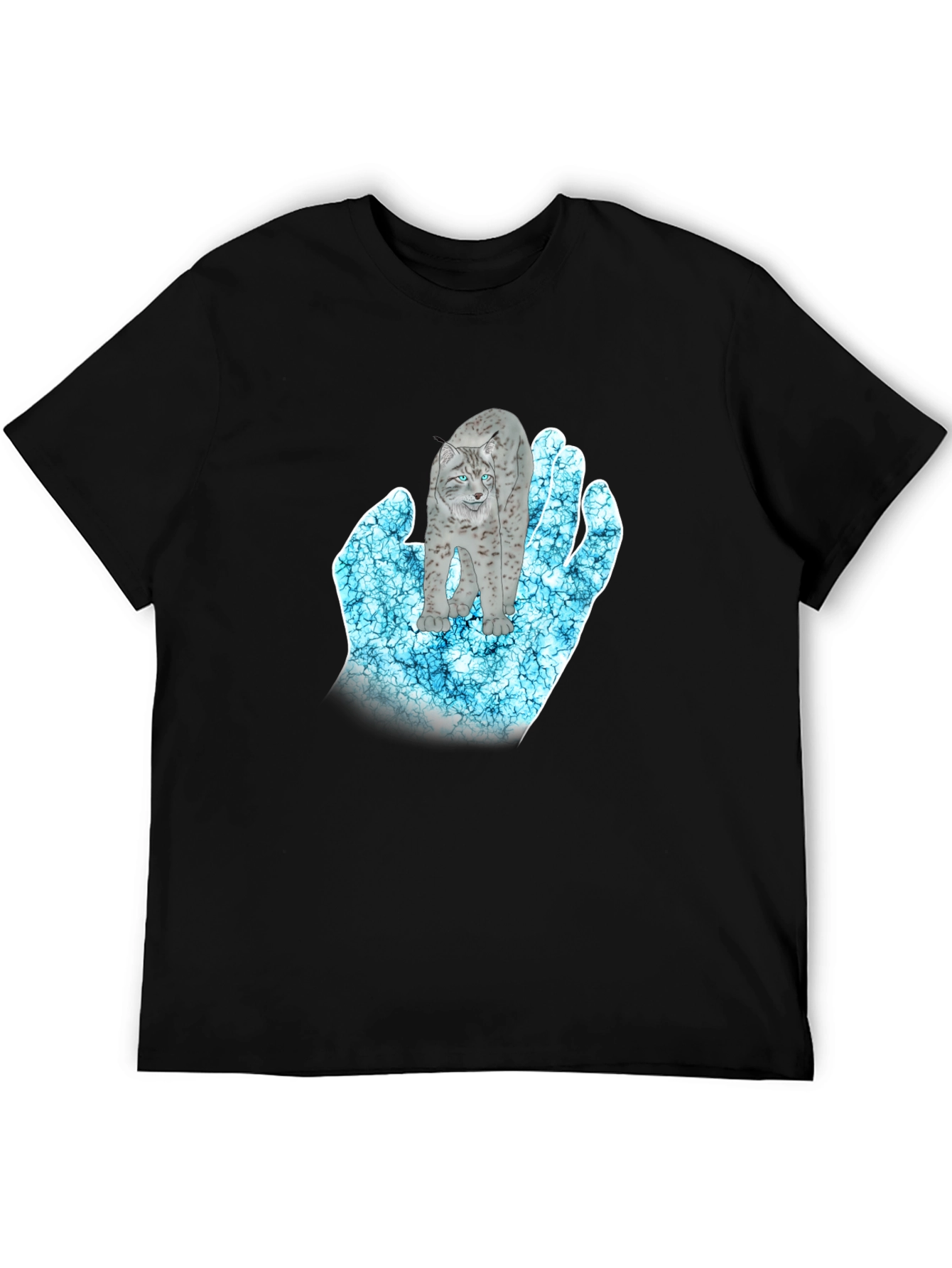Mystical Lynx Hand Graphic T-Shirt