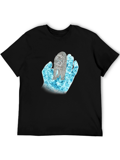 Mystical Lynx Hand Graphic T-Shirt