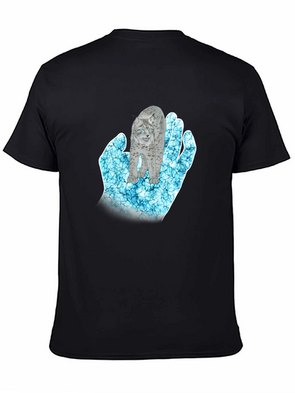 Mystical Lynx Hand Graphic T-Shirt