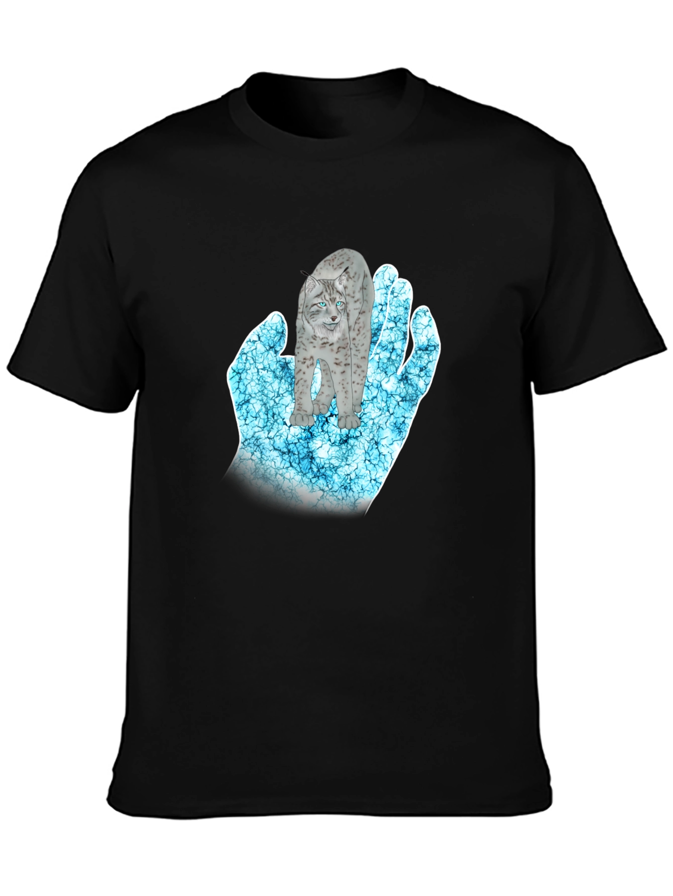 Mystical Lynx Hand Graphic T-Shirt