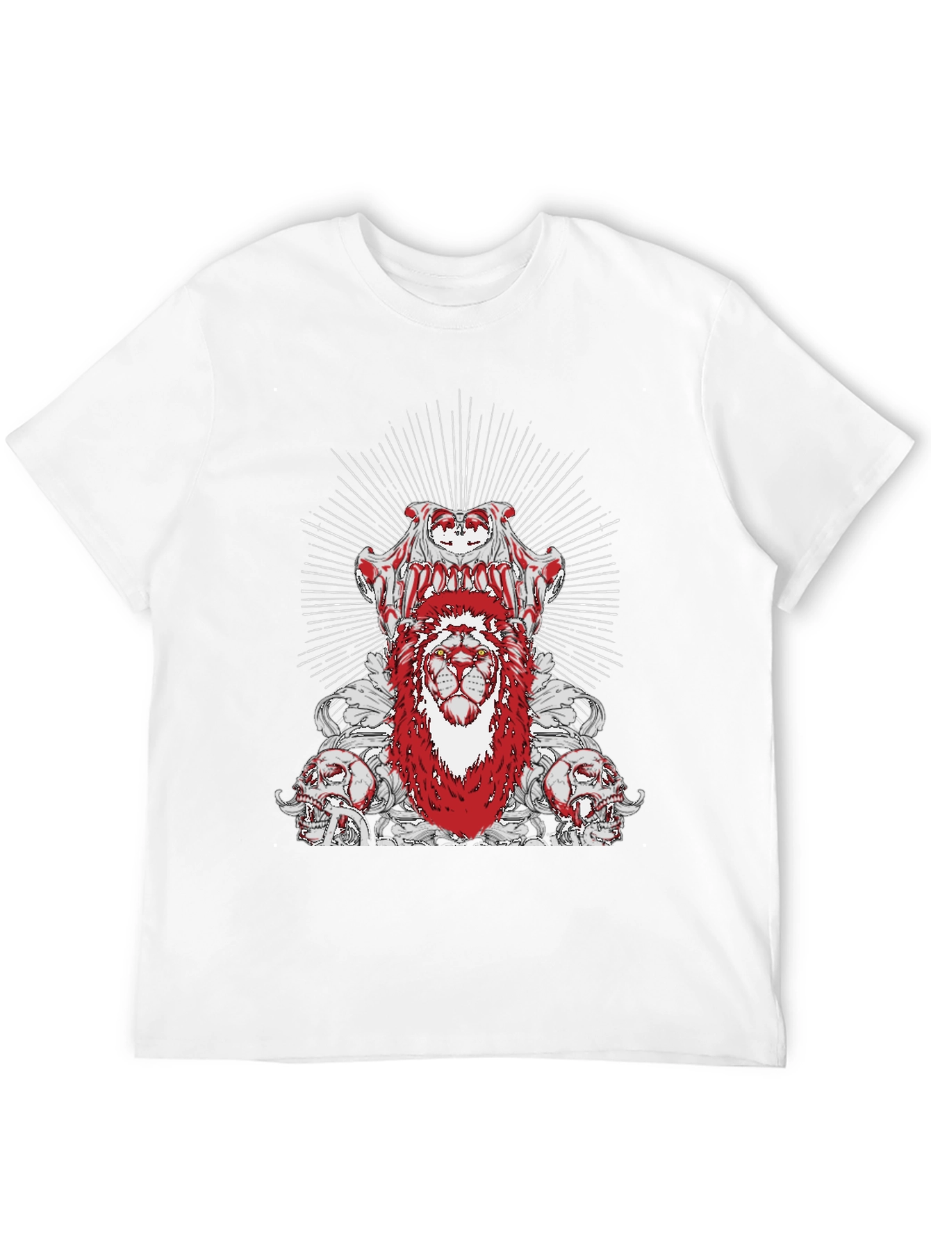 Edgy Lion Graphic Tee - Black Cotton T-Shirt